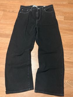 Men's /Pants /Blake Extreme Baggy Jeans Embroidered Flames Washed Black