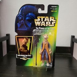 NIB Kenner POTF Green Card Saelt-Marae Yak Face With Battle Staff Action Figure