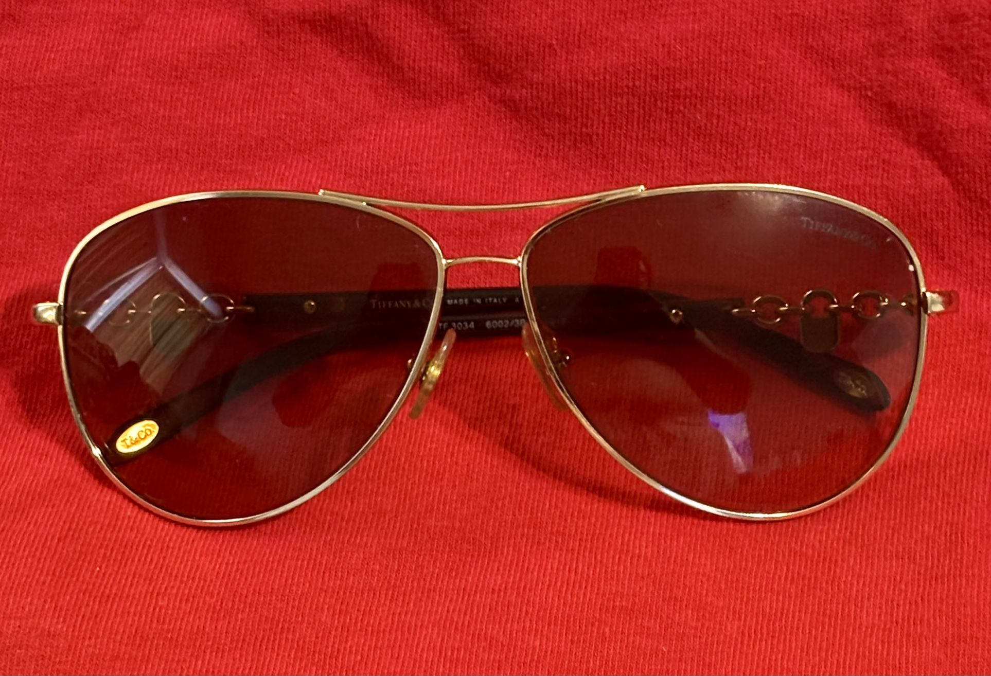 Tiffany & Co TF3034 Chain Lock Aviator Sunglasses