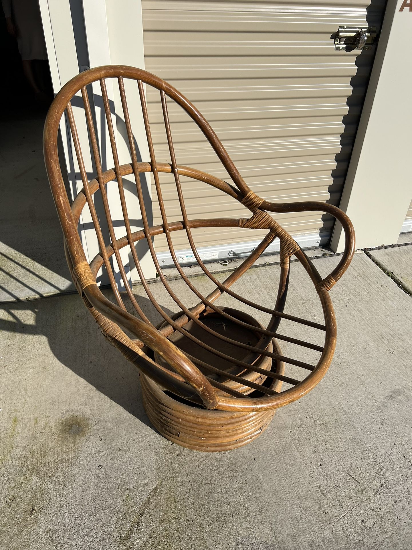 Vintage Rattan Swivel Chair