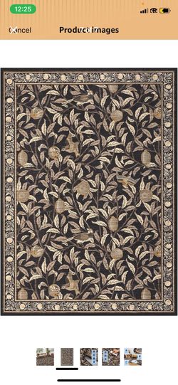 GarveeHome 8x10 Area Rugs for Living Room, Boho Leaf Rugs for Bedroom with Soft Low Pile, Non Slip Botanical Bird Large Washable Rug 8x10 for Dining R