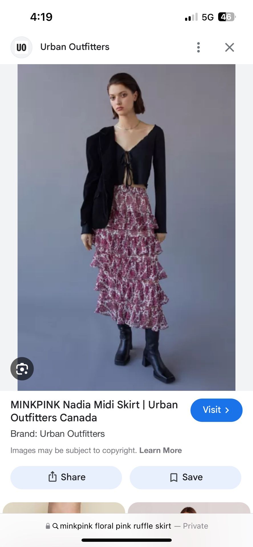 Floral Ruffled Skirt Size Small- Medium