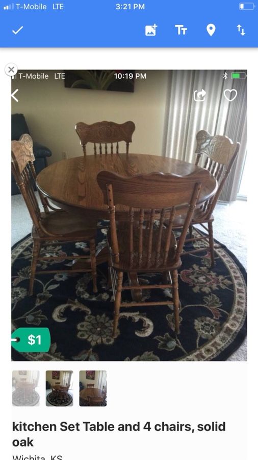 Kitchen Set Table And 4 Chairs Solid Oak For In Wichita Ks Kitchen Set Table And 4 Chairs Solid Oak For In Wichita Ks Offerup