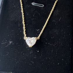 Diamond Heart Necklace 14k Gold