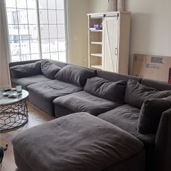 Feather &Down Stuffed, Extra Large 5 Piece Couch With Ottoman