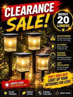 Monteaux lighting Black Integrated LED Outdoor Solar Pathway Lights (4 Pack)