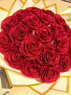 Red glitter roses 20 count