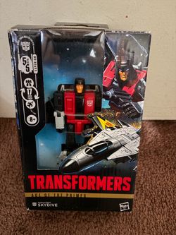 transformers age of the primes skydive loose with box,instructions, and weapons