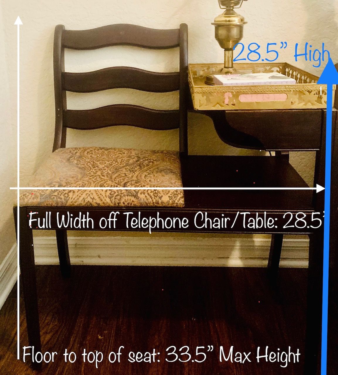 Telephone Chair/Table or Gossip Seat In Excellent Condition