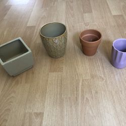 (4x) Small Planting Ceramic Pots, All For $8