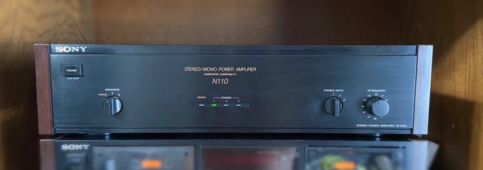 Sony TA-N110 Stereo Mono Amplifier W/ wood sides