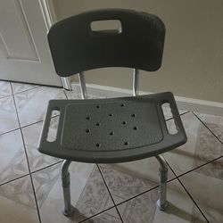 Grey Bathroom Safety Shower Tub Bench Chair with Back