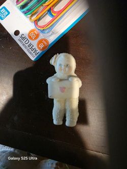 Snowbabies Porcelain Figurine Holding Heart