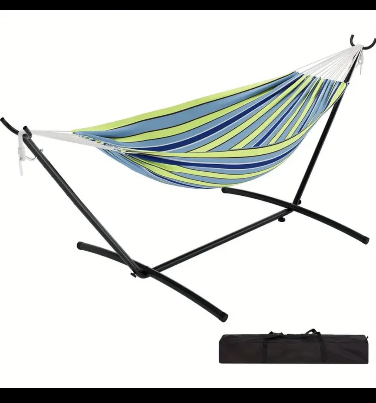 Double Hammock With Space Saving Steel Stand