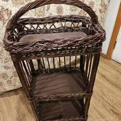 Vintage Wicker Basket Shelf 
