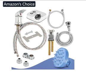 3454: New Shampoo Bowl Sprayer Hose Replacement with Faucet Vacuum Breaker Kit Hair Shampoo Brush, 1/4" Nut Professional Salon Sink Stainless Steel Ho