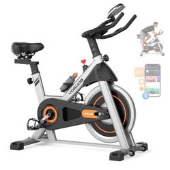 YOSUDA Exercise Bike, Brake Pad Stationary Bike for Home with Exclusive App, Magnetic Indoor Cycling