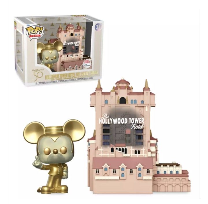 NIB Disney 50th Anniversary Funko Pops Tower Hotel w/ Golden Mickey