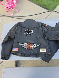Leather motorcycle jacket