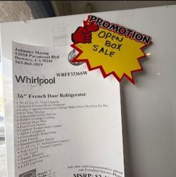 Whirlpool 36" French Door Refrigerator WRFF3336SW
