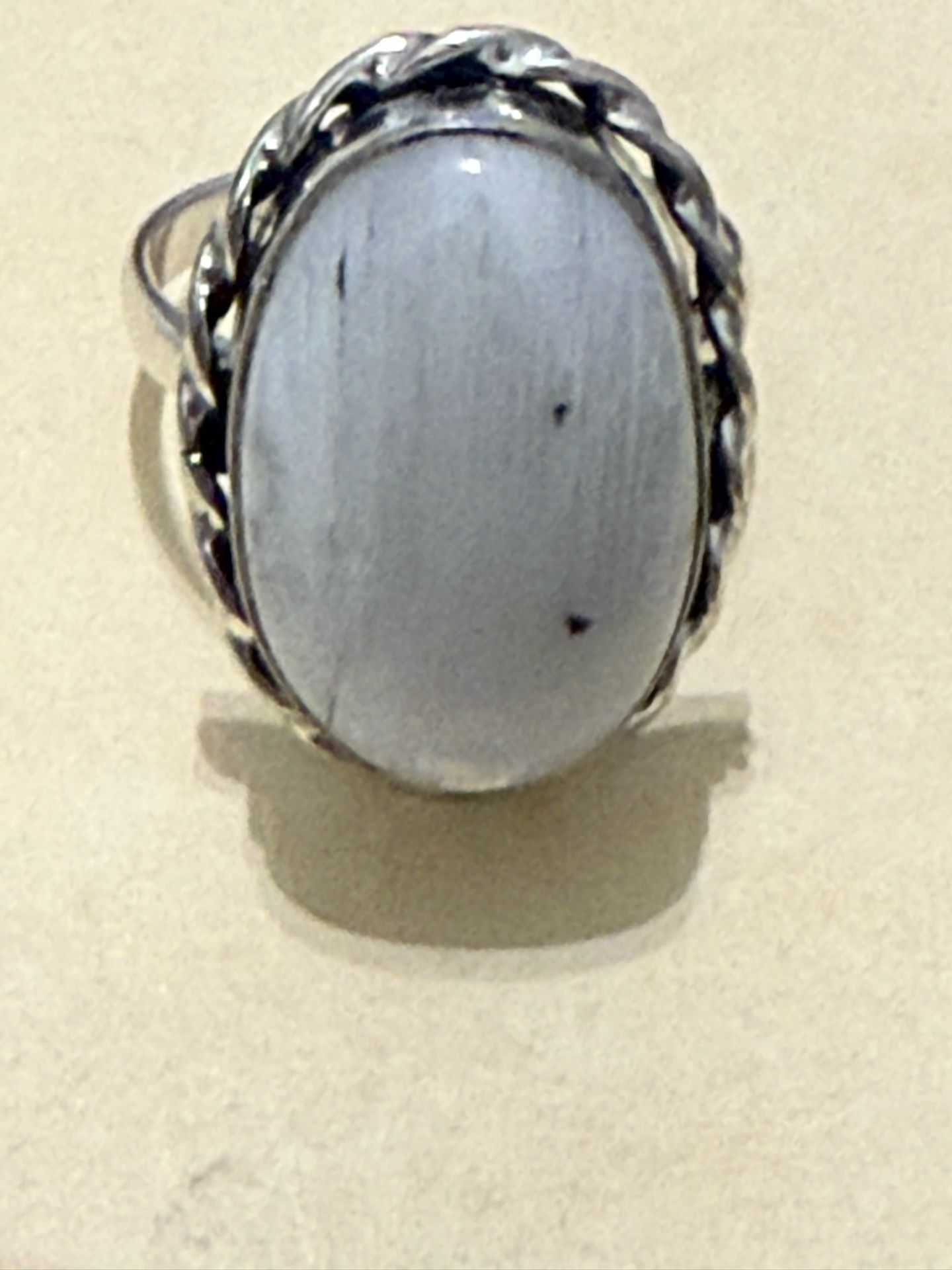 Size 6 Rainbow 🌈 Moonstone Stamped Sterling Silver Ring