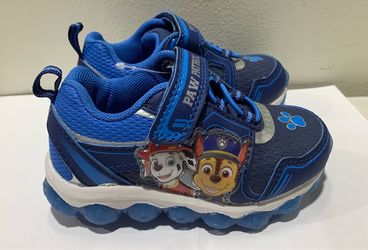 New Paw Patrol Chase and Marshall toddler boy size 6 slip on velcro light up sneakers shoes