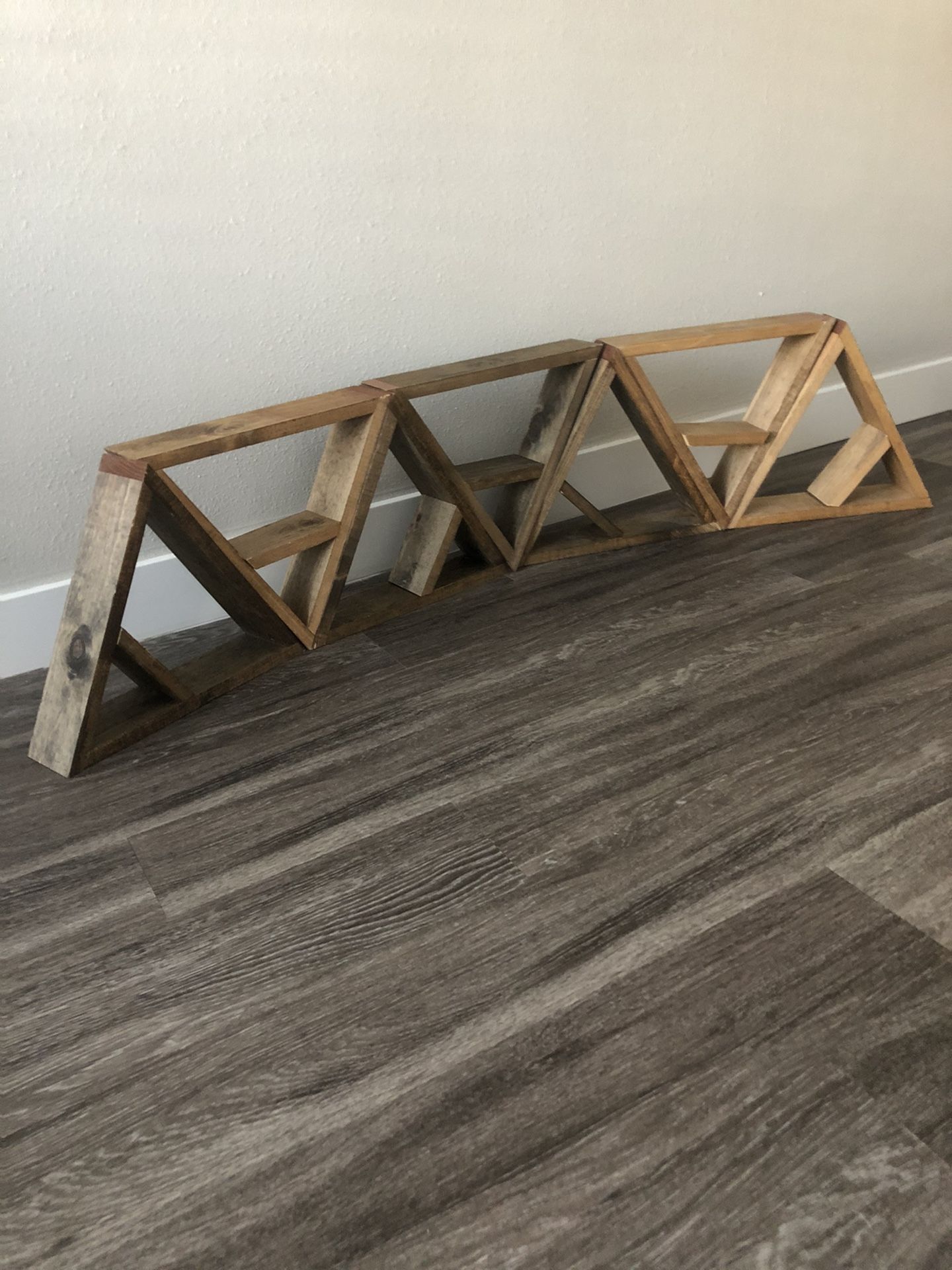 Triangle Wood Wall Shelves x 7