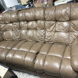 Leather Sofa With Recliners