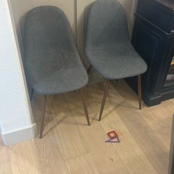 Gray Fabric Chairs X2
