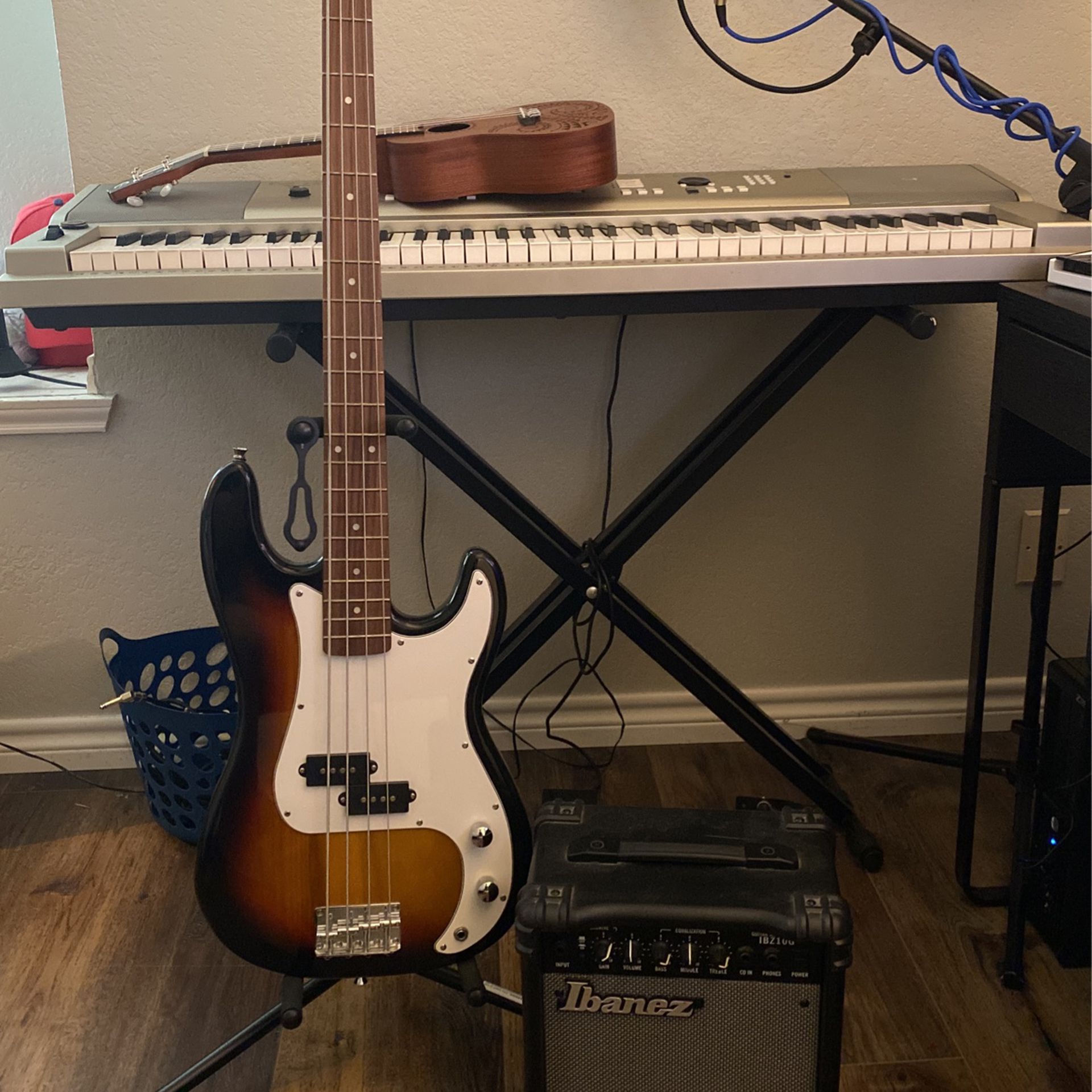 Bass Guitar And Amp