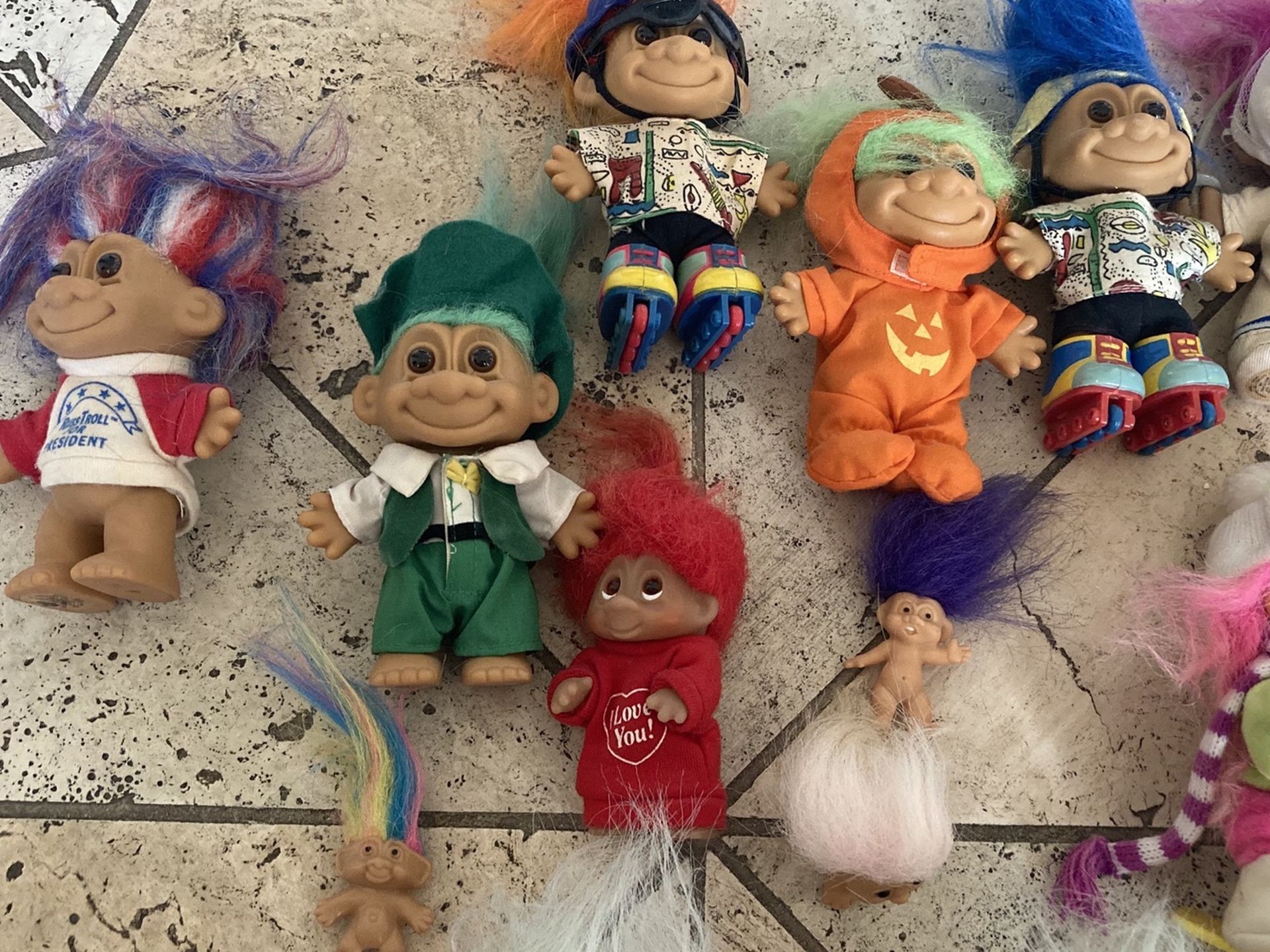 Lot of vintage old 1990s Trolls troll dolls doll action figures toys toy