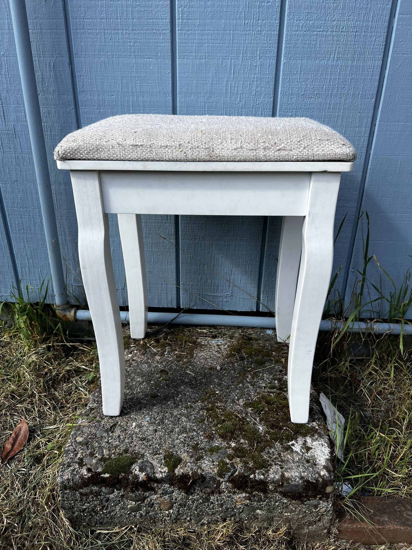 White Cushioned Stool