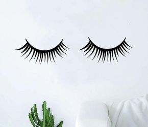 PRE MADE Wall Decal Home Decor Eyelashes Lashes Make Up Girls