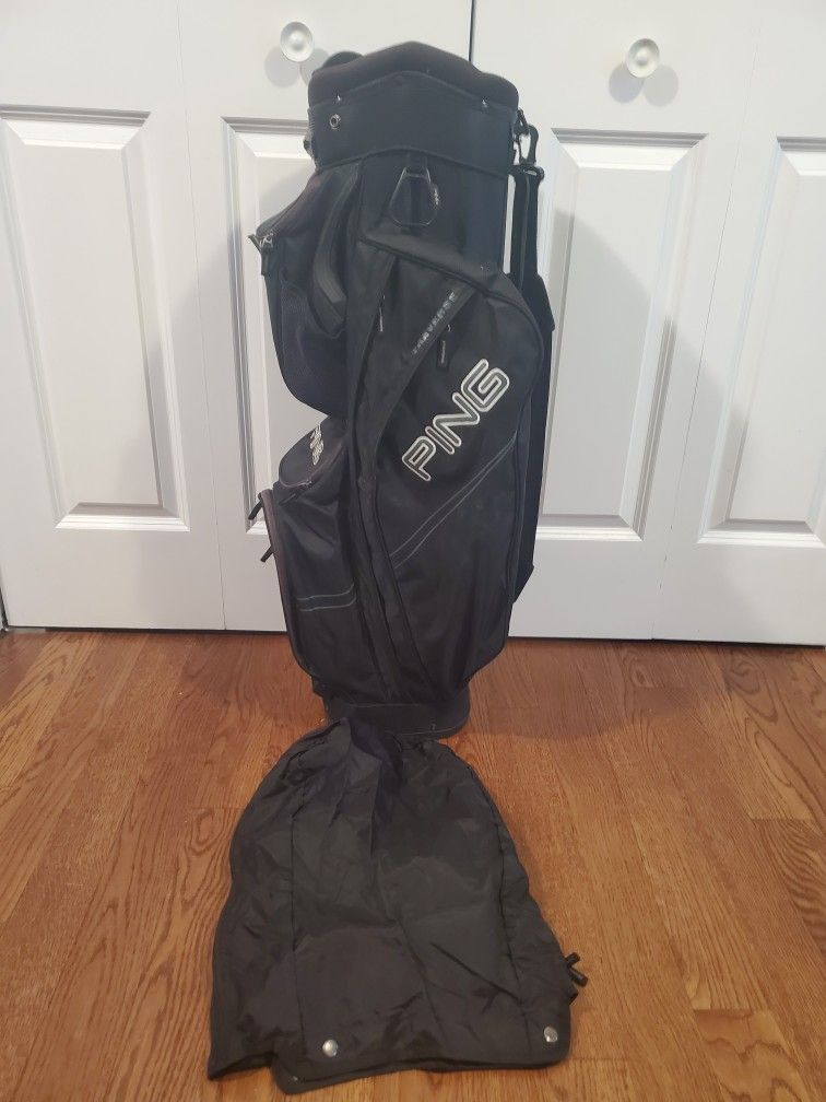 PING TRAVERSE CART GOLF CLUB BAG - 14 WAY DIVIDER - 7 POCKETS - COOLER, STRAP with  COVER