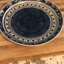 Hand Made And Painted Platter 12 1/2 Round