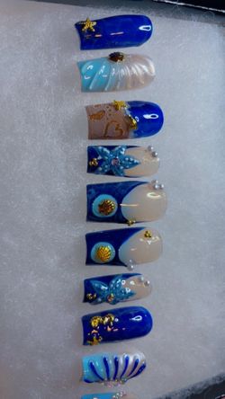 Ocean Theme Press-On Nail Set