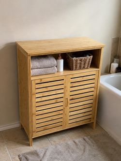 Bamboo Freestanding Bathroom Storage Cabinet