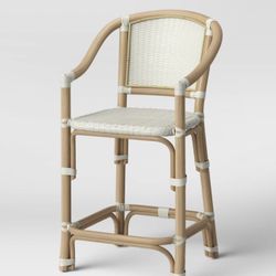 Parksley Rattan and Woven Counter Height Barstool - Threshold