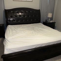 King bed frame with nightstands