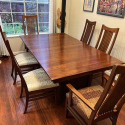 Lexington “Arts And Crafts Collection” Mahogany Dining Table With 6 Chairs