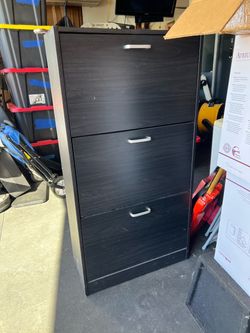 Deep brown black shoe cabinet