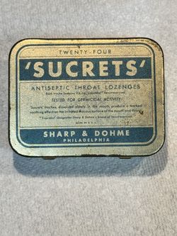 Vintage Sucrets Throat Lozenges Metal Tin Box