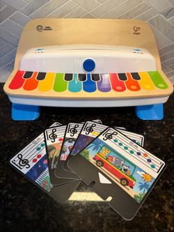 Hape Baby Einstein Magic Touch Wooden Piano Toy with Five 2-Sided Cards