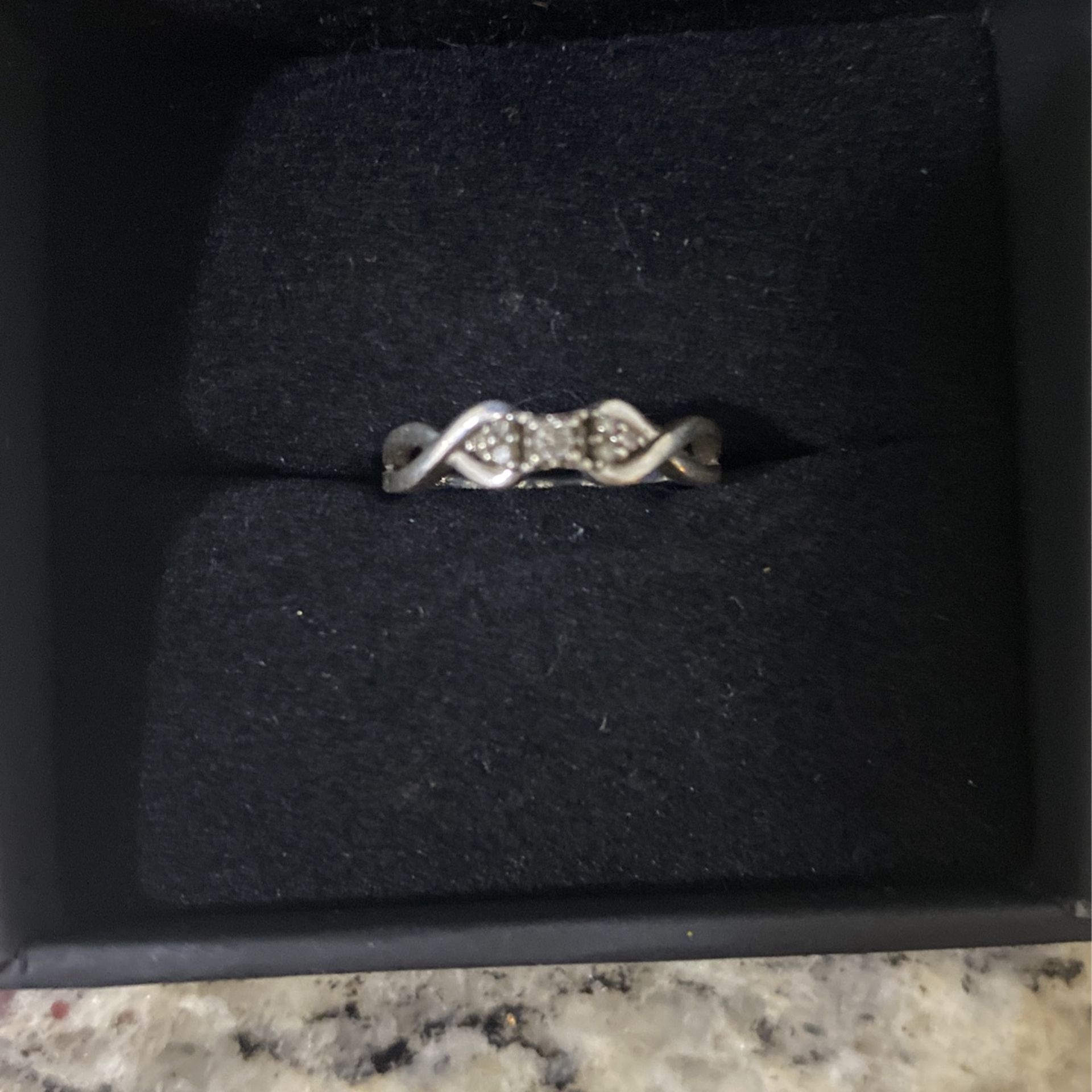 1.15 C Diamond Twist Shank Promise Ring 10K white gold Originally $350 + Tax