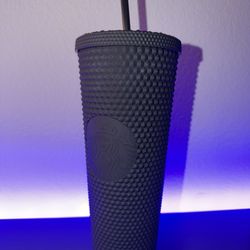 Starbucks Black Soft Touch Matte Diamond Studded Tumbler Cold Drink Cup 24oz