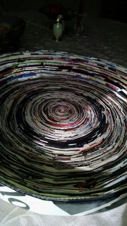 Magazine art decorative bowl.