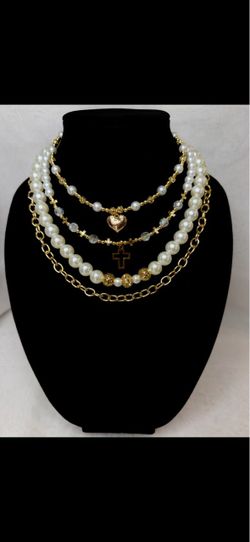White Pearl Multilayer Necklace