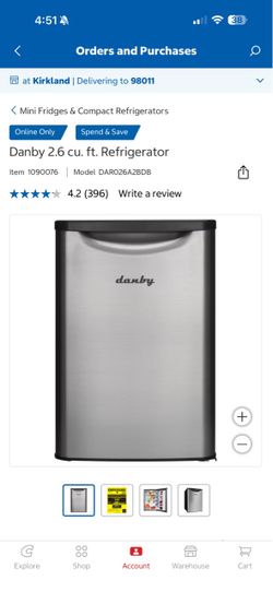 Black Mini Fridge with Interior Light