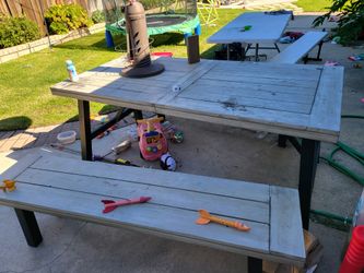 Outside Table And 2 Benches