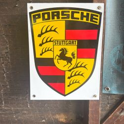 Porsche Crest Logo Metal Sign (9”x12”)
